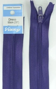 Vizzy Dress Zip, 50cm Colour 38 DEEP PURPLE, A Quality Brand Name Zipper - Picture 1 of 1