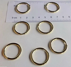 6 Solid Brass Split Key Rings 24mm / 0.97"/ 1" Non Corrosive No Nickel or Lead - Picture 1 of 2