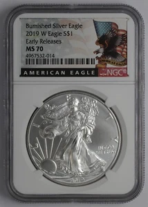 2019 W $1 Burnished American Silver Eagle Early Releases NGC MS 70 - Picture 1 of 5