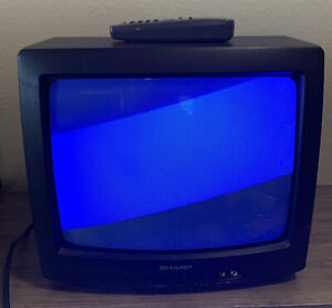 SHARP 13" CRT TV Retro Gaming Color Television Model 13N-M100B W/ Remote 2001 AV