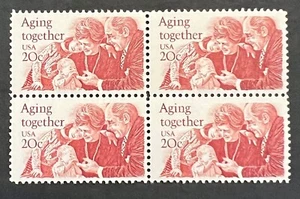 Scott#: 2011 - Aging Together 20¢ 1982 Block of Four MNHOG - Picture 1 of 1