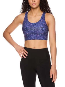 Reebok Women's Renew Longlined Printed Sports Bra with Removable Cups - Picture 1 of 3