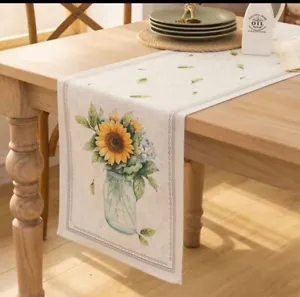 Sunflower vibrant summer home decor kitchen table runner 12x72 - Picture 1 of 2