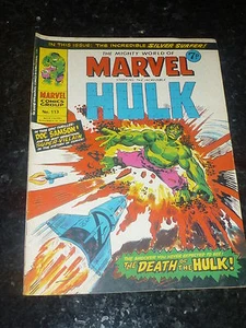 Mighty World of MARVEL Starring the INCREDIBLE HULK - No 113 - Date 30/11/1974 - Imagen 1 de 1