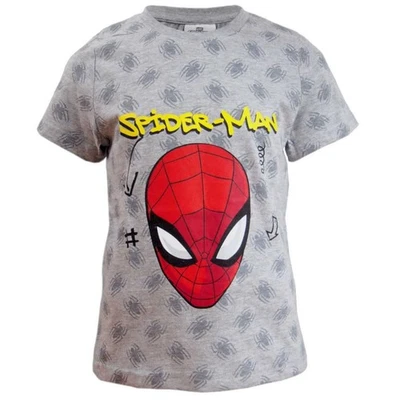 Camiseta De Spider-Man De Marvel Para Niños De Manga Corta Gris Talla 104 - 134 - Imagen 1 de 2