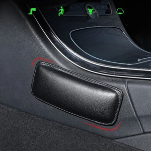 1x Black Car Interior Leg Pad Cushion Leather Protector Cover Mat Accessories - Picture 1 of 9