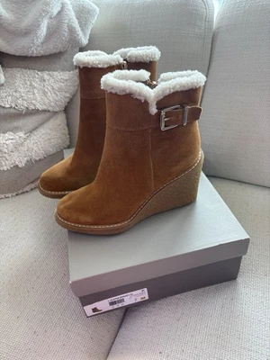 Franco Sarto Mujer Ulayna Whisky Gamuza Marrón Botín Con Hebilla 7M Foto 1 de 4