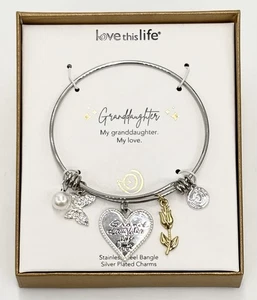 Love This Life Bracelet Granddaughter Gift From Grandma Heart Butterfly Love NEW - Picture 1 of 6