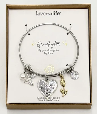 Love This Life Bracelet Granddaughter Gift From Grandma Heart Butterfly Love NEW - Image 1 of 4
