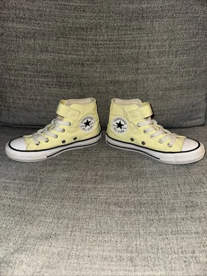 匡威 Converse All Stars 青少年高帮上衣 11.5 码黄色 — 第 1/4 张图片