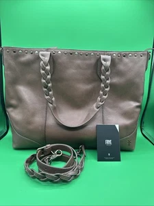 FRYE Distressed Leather SORAYA Shopper Dark Brown tote Used - Picture 1 of 23