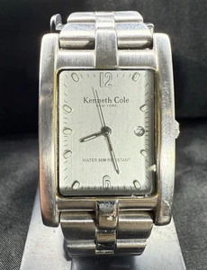 Kenneth Cole NY Mens Stainless Steel Watch P93-05 KC3227 Works New Battery - Picture 1 of 8