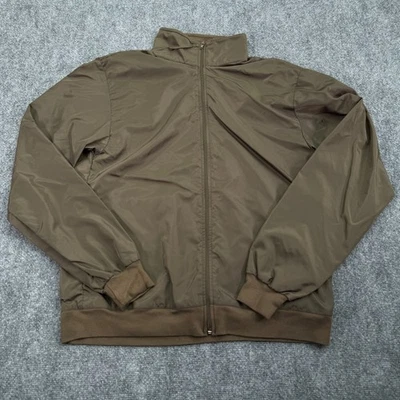 Chaqueta cortavientos American Apparel para hombre mediana marrón cremallera completa nailon hecha en EE. UU. LA Foto 1 de 4