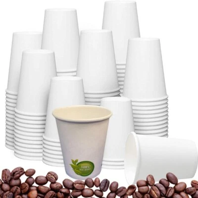 Bicchieri di Carta Monouso 240ml PZ 50 Bianchi in Cartoncino - Immagine 1 di 4