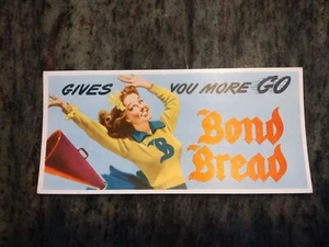 Bond Bread Pin up Cheerleader Girl Advertising Ink Blotter Mini Sign 1950s - Picture 1 of 3
