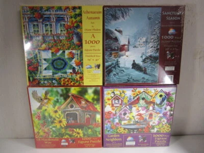 Lote de 4 Rompecabezas Sunsout 1000 Piezas Paisaje Aves Naturaleza Flores Nuevo/Sellado  Foto 1 de 4