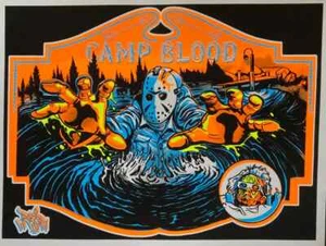 Friday The 13th "Lake (after) Life Blacklight Poster Flocked - Picture 1 of 3