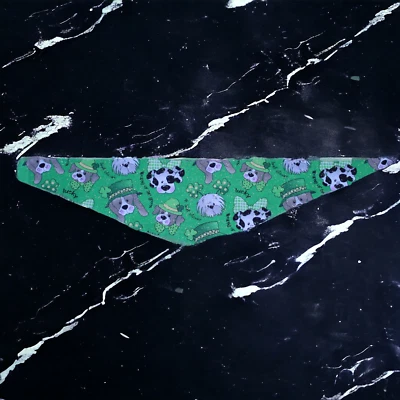 Кукла ручной работы St. Patrick's Sparkle Day зеленая собака плюшевый медведь бандана маленькая - Изображение 1 из 4