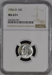 Moneda de diez centavos Roosevelt 1956-D 10C NGC MS67+ 4502082-007 - Imagen 1 de 2