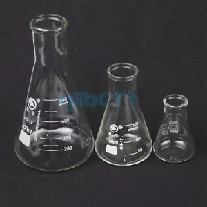 50/100/150/200/500/1000 ml frasco cónico de vidrio de borosilicato enseñanza Erlenmeyer - Imagen 1 de 25