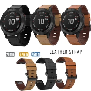 Correa de cuero de ajuste rápido para Garmin Fenix 7S 7 7X 6S 6 6X 5S - Imagen 1 de 38