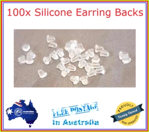 100 x Plastic Rubber Earring Backs Clutch Bullet Stoppers Ear Post Nuts 4x4mm - Picture 1 of 4