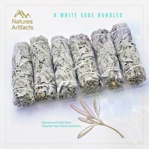 California White Sage Smudge Incense Sticks, Cleanse Your Home & Aura, 6 Pack - Picture 1 of 4