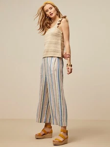 Scoop Linen Wide Leg Stripe Pants Women’s, Small - Picture 1 of 6