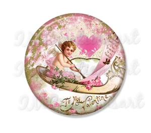 A Mio San Valentino Cherubino Amore Rosa Shabby Chic Rosa Specchio, Calamita o Spilla 22,5" - Foto 1 di 4