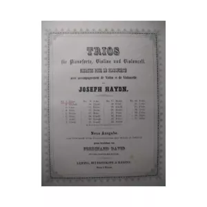 Haydn Joseph Trio G Rigido Piano Violino Violoncello ca1850 - Foto 1 di 3