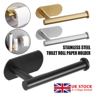 Stainless Steel Toilet Roll Paper Holder Strong Self Adhesive Stick Wall Mount - Picture 1 of 15