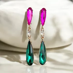 Wunderschöne Ohrstecker Ohrringe mit funkelnden Strass und Glassteinen - Bild 1 von 8