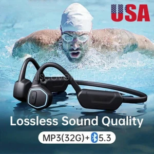 Bluetooth 5.3 Bone Conduction Headset Swimming Headphones Waterproof MP3 32G USA - Picture 1 of 24