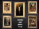 Demonic Dark Bundle x 5 A4 Ancient Art Picture Occult Supernatural Hell