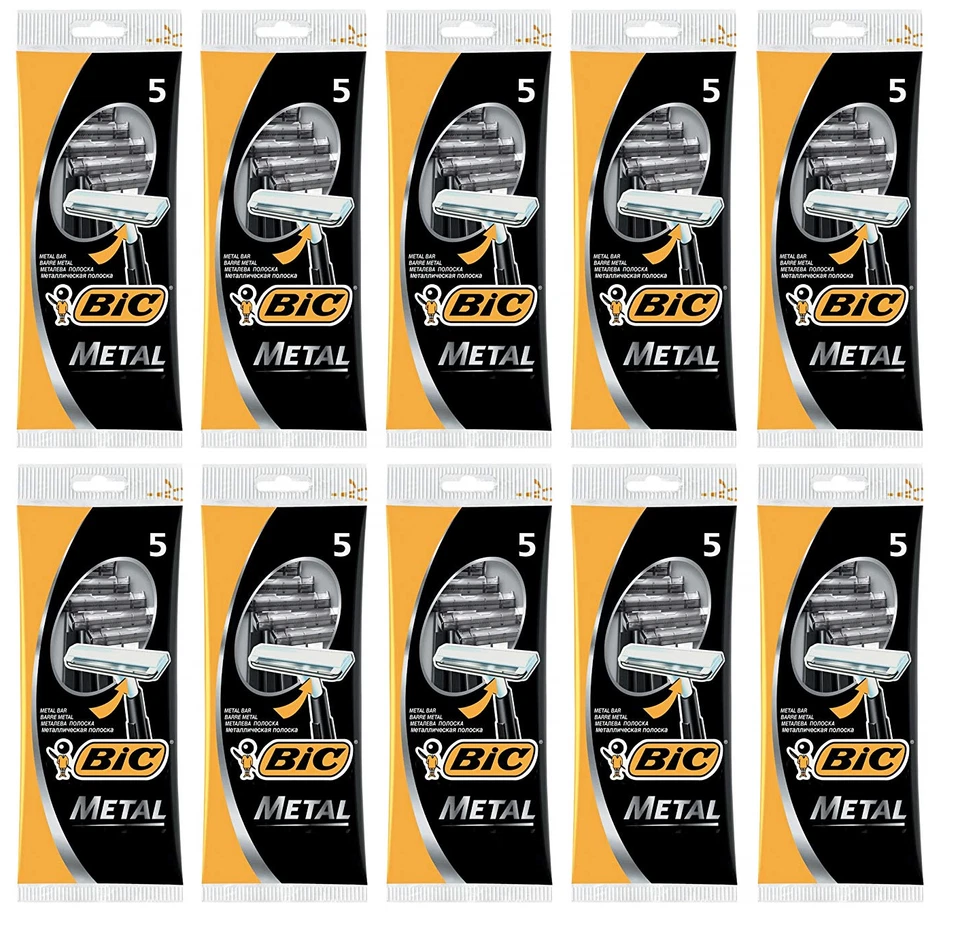 BIC Metal Disposable Mens Shaving Razors, 5 Count (Pack of 10) - Image 1 of 1