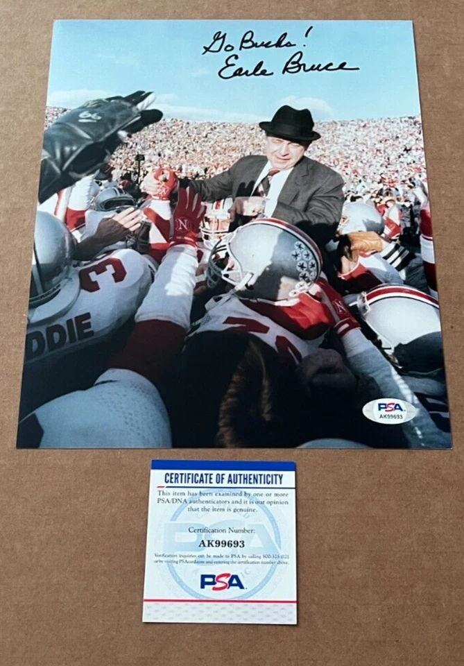 Earle Bruce Signed OHIO STATE BUCKEYE 8X10 PHOTO PSA/DNA CERTIFIED #3 - Image 1 of 1