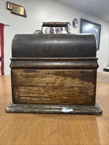Edison Home Phonograph Cylinder Record Player Machine Wood Cabinet Case - Picture 1 of 11