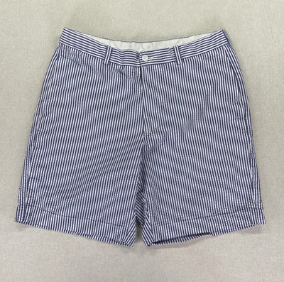 Pantalones Cortos Brooks Brothers 346 Para Hombre 33 (Real 33x8) Azul Blanco Rayas Seersucker Foto 1 de 4
