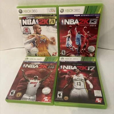 4 Game Lot NBA 2K17,  NBA 2K14, NBA 2k13 & NBA 2K10 - Image 1 of 4