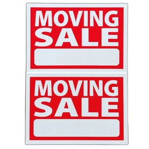2-Pack - Moving Sale Signs – Red, 18"x24" Large, Double-Sided (Signs Only) - Picture 1 of 2