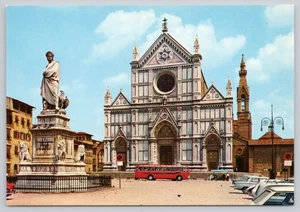 Kontinentale Postkarte Florenz Italien Santa Croce Kirche und Platz - Bild 1 von 2