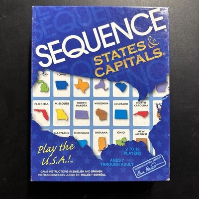 Sequence States and Capitals Game COMPLETE Jax 2006 Educational Cards Maps - Image 1 of 3