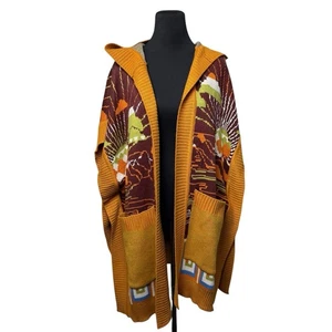 Urban Outfitters Poncho Sweater Aztec Arizona Utah Fall Cape All Over Graphic - Picture 1 of 13