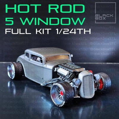 Hot Rod cupé 5 ventanas escala 1:25-1:24 | Kit modelo completo - sin montar y sin pintar Foto 1 de 4
