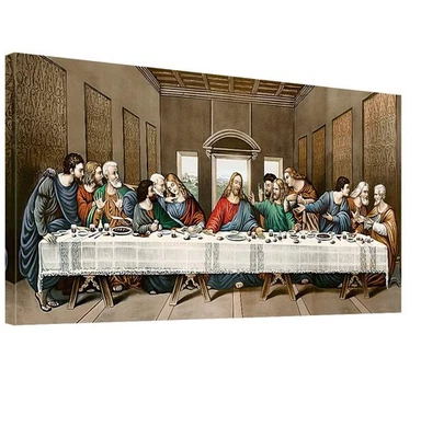 the Last Supper Canvas Wall Art - Leonardo da Vinci Classic Art Reproductions... - Imagem 1 de 4