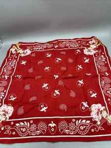 Vintage Strawberry Shortcake Bandana Taschentuch rot All Over Print Paisley - Bild 1 von 7