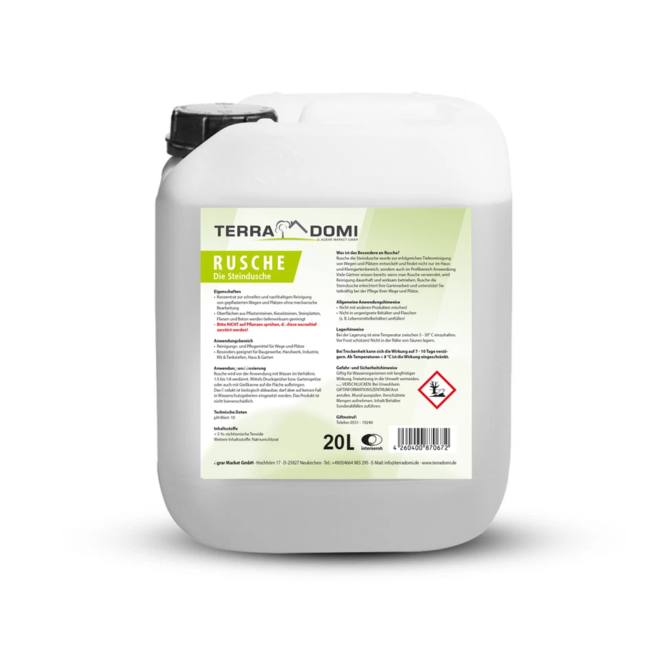 TERRADOMI 20 L Konzentrat Plätze Wegerein Rusche die Steindusche