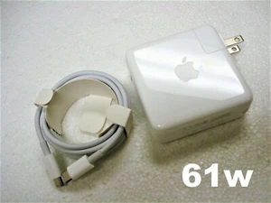 NEW OEM 2017 2018 2019 APPLE 13" MacBook Pro Touch Bar 61W Charger + USB-C A1718 - Picture 1 of 10