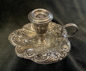Vintage Sterling Silver Chamber Stick Gorham #324 42 g Single Candle Repousee🌺 - Picture 1 of 16