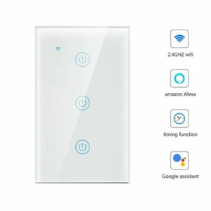 1/2/3/4 Gang WiFi Smart Wall Touch Light Switch Glass Panel For Alexa/Google APP - Picture 1 of 12
